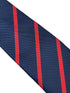 dark navy blue and red striped tie